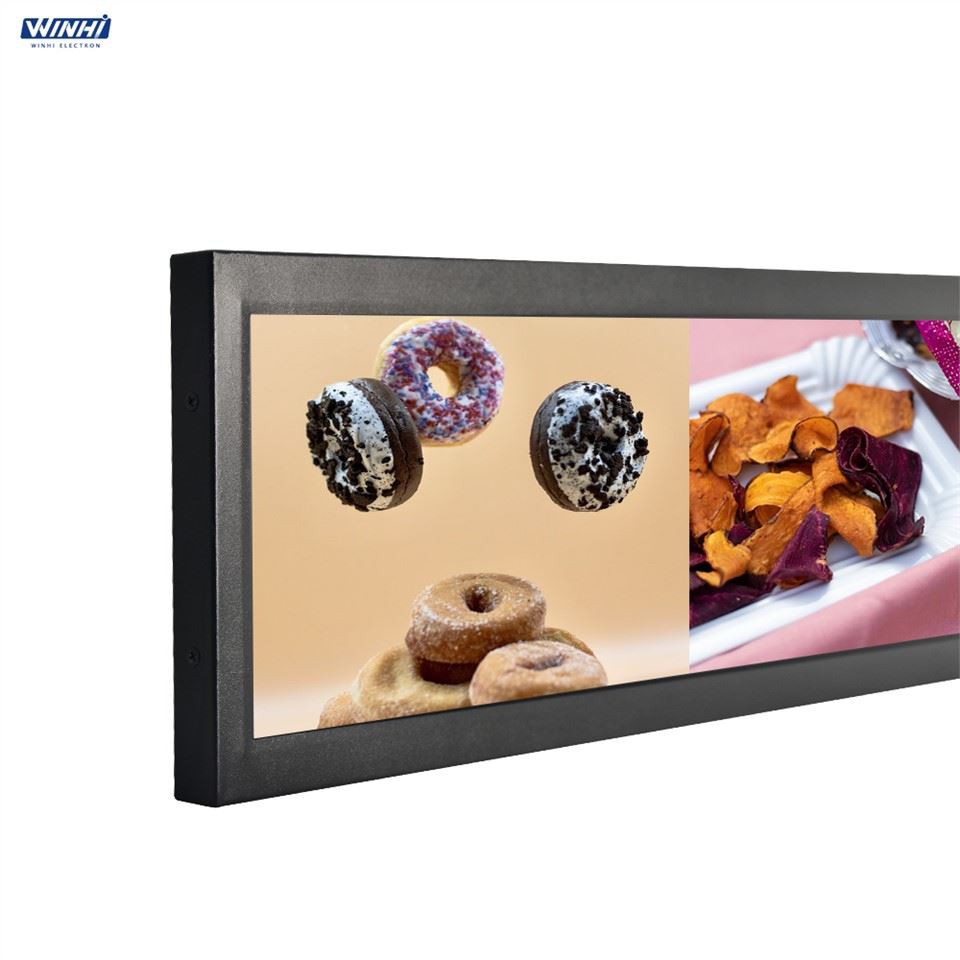 Shelf Edge Digital Lcd Display Stretched Bar Ultra Wide Screen